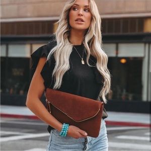 VICI (Bestseller) Envelope Zip Brown Clutch